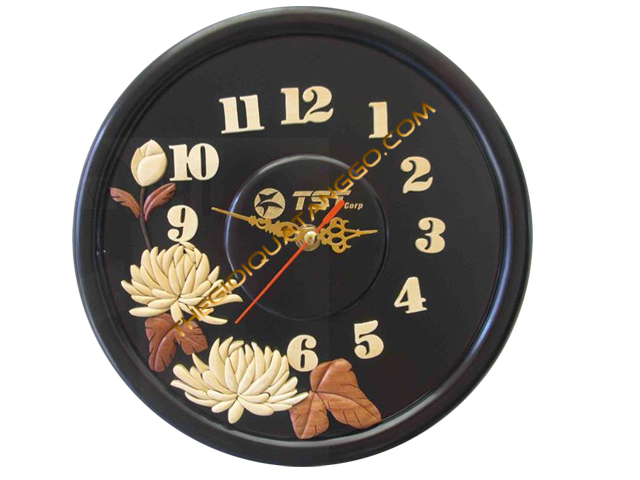 Đồng hồ treo tường hoa cúc đen