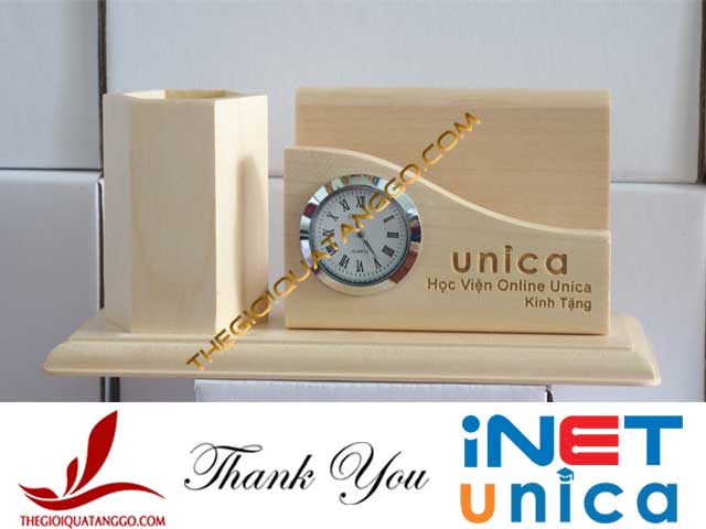 Lọ cắm bút khắc laser logo của Công ty iNET - Unica