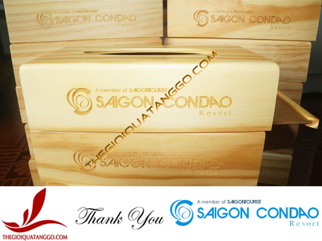 Sài Gòn - Côn Đảo Resort đặt hộp khăn giấy gỗ thông