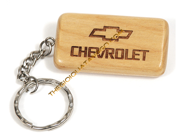 Móc khóa gỗ khắc laser xe hơi Chevrolet
