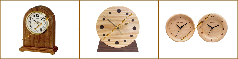 Đồng hồ gỗ để bàn quà tặng 19