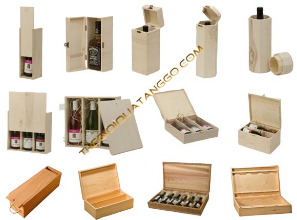 Các loại hộp rượu gỗ Tết
