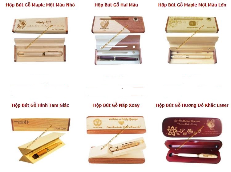 Hộp bút bằng gỗ đa dạng kiểu dáng