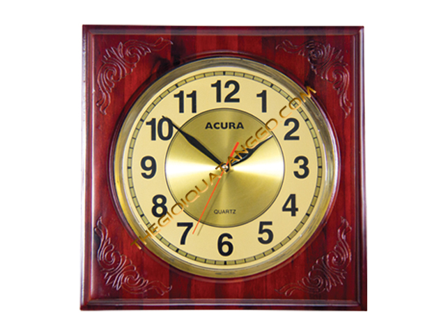 Đồng Hồ Gỗ Treo Tường Hình Vuông Hoa Văn Đồng Hồ Gỗ Treo Tường Hình Vuông Hoa Văn