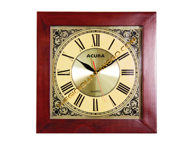 Đồng Hồ Gỗ Treo Tường Hình Vuông Hoa Văn Đồng Hồ Gỗ Treo Tường Hình Vuông Hoa Văn
