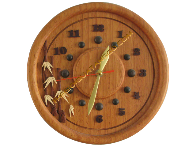 Đồng Hồ Gỗ Treo Tường Xoan Đào Trúc Đồng Hồ Gỗ Treo Tường Xoan Đào Trúc