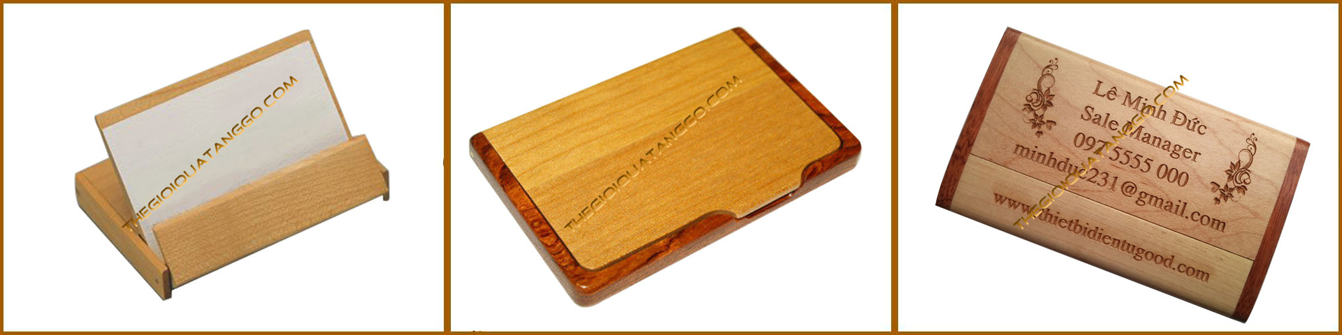 Hộp đựng namecard bằng gỗ