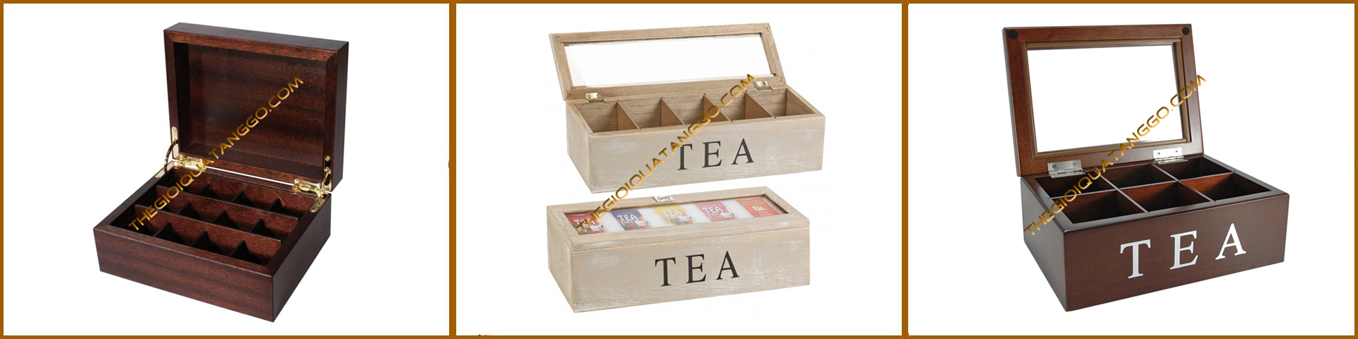 hộp trà gỗ mặt kiếng 9