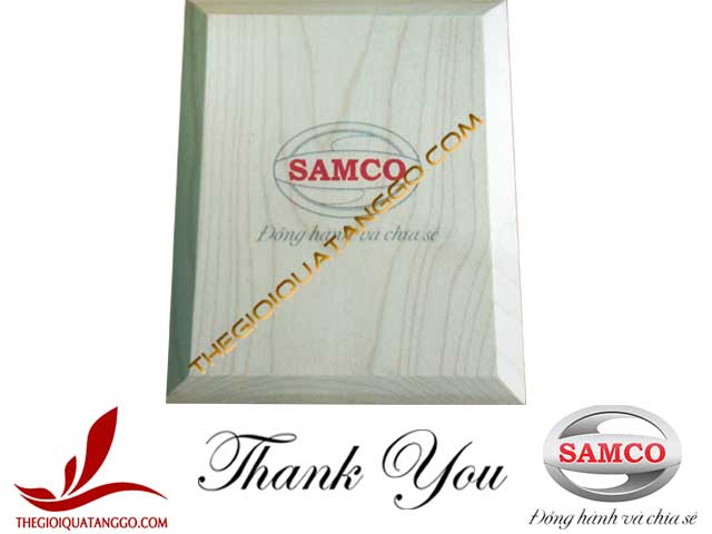 Kỷ niệm chương gỗ in màu logo Công ty SAMCO