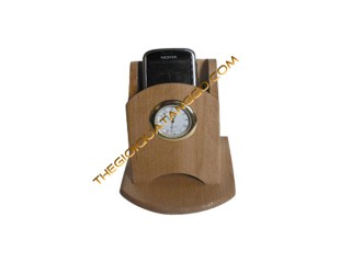 Đồng hồ gỗ để bàn khe đựng điện thoại