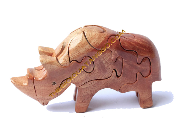 Thú gỗ tê giác 3d Thú gỗ tê giác 3d