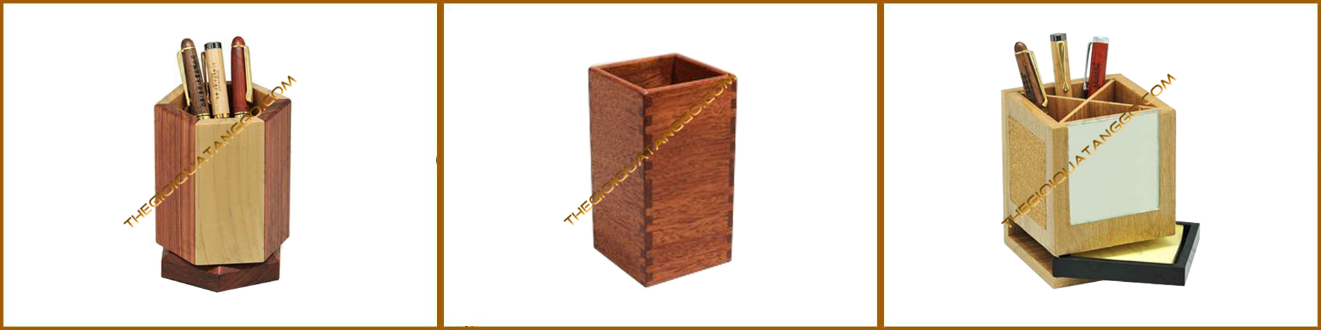 Hộp lọ cắm bút gỗ quà tặng