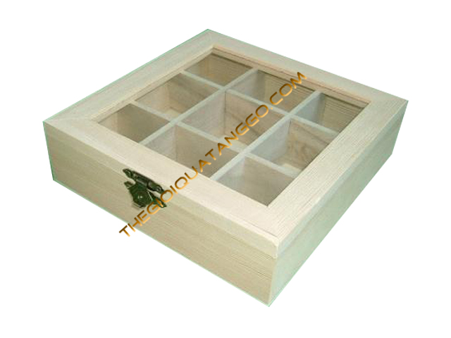 Hộp trà gỗ 9 ngăn Hộp trà gỗ 9 ngăn