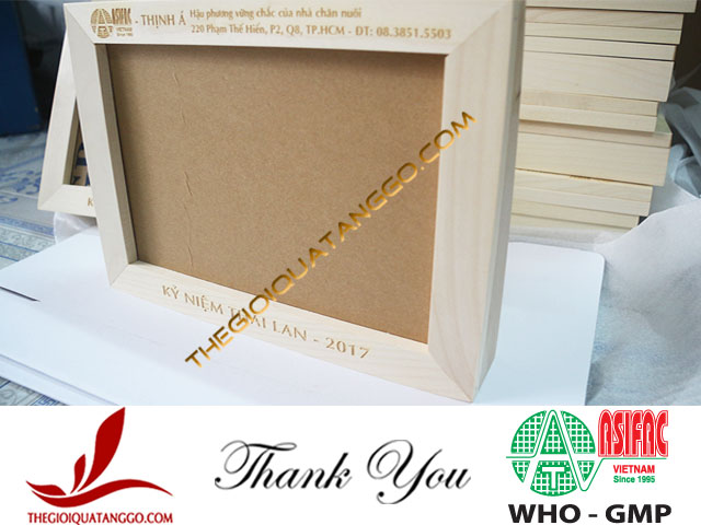 Khung hình gỗ maple khắc laser logo và thông điệp của Công ty Thịnh Á Khung hình gỗ maple khắc laser logo và thông điệp của Công ty Thịnh Á