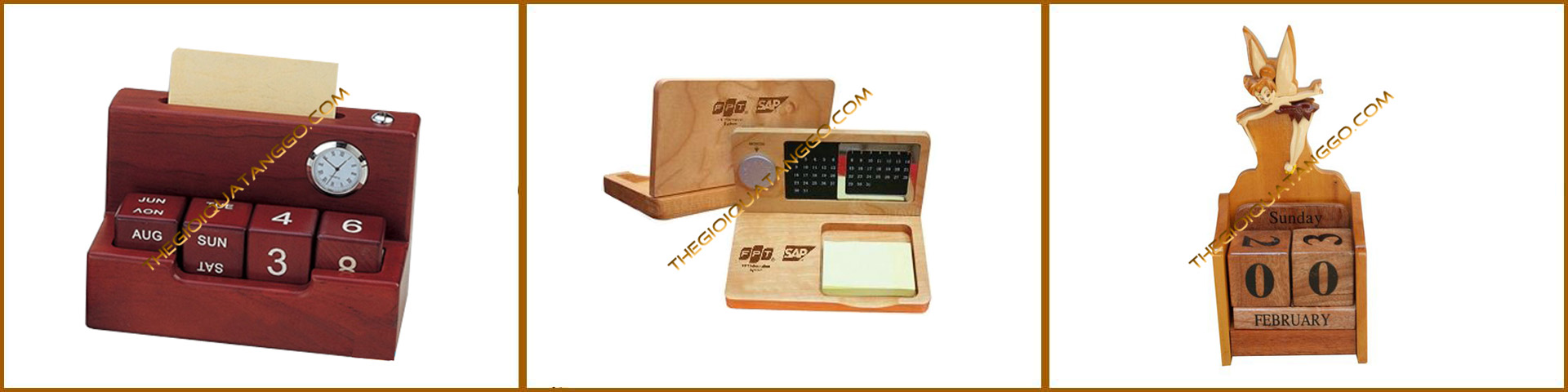 Lịch để bàn gỗ làm quà tặng