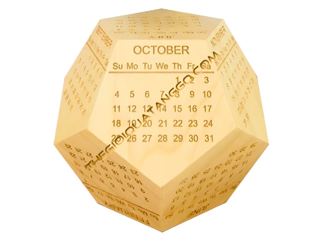 Lịch Gỗ Để Bàn 12 Mặt Độc Đáo